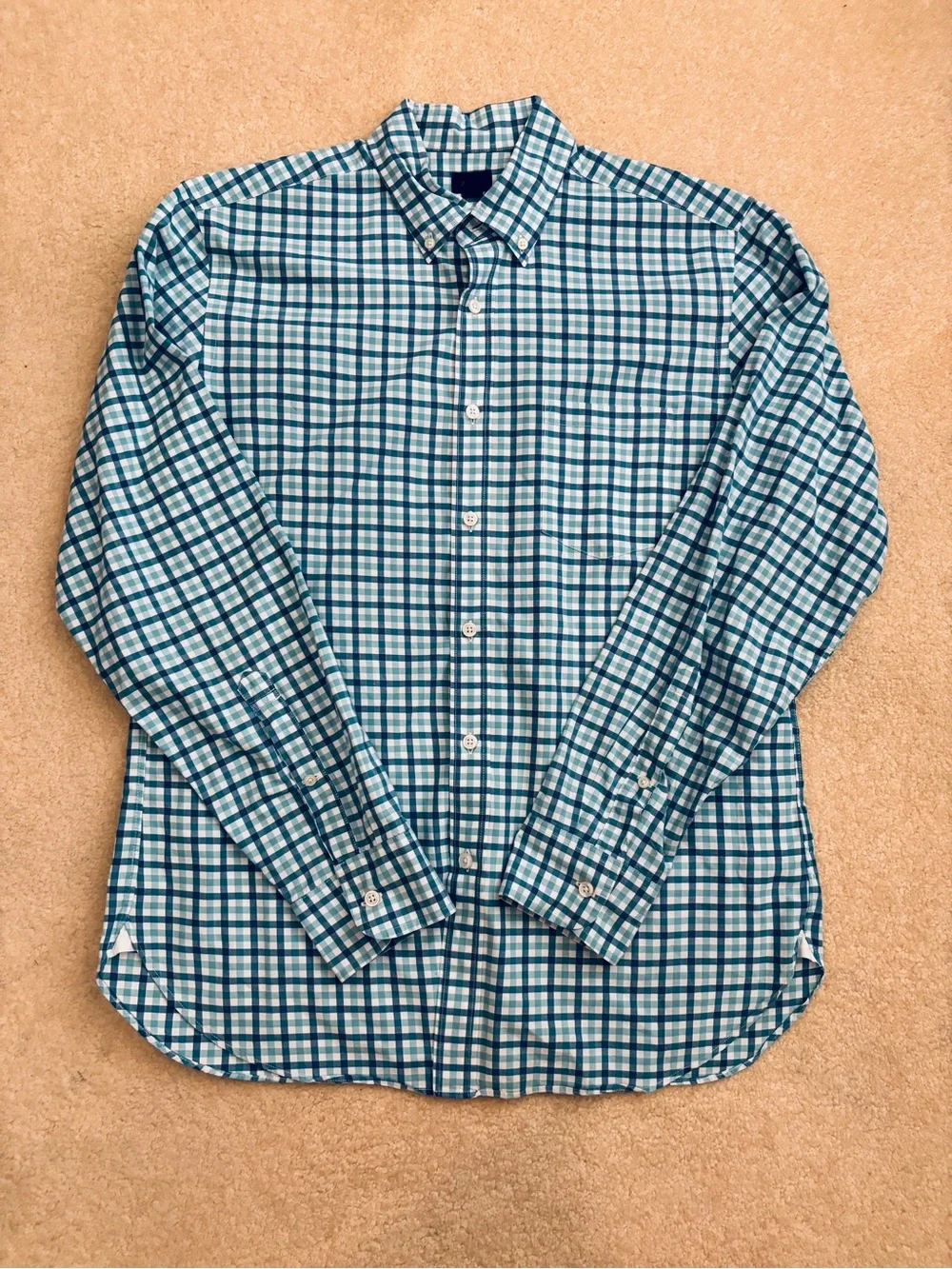 J. Crew Gingham Plaid Checked Button Down Shirt Size Medium